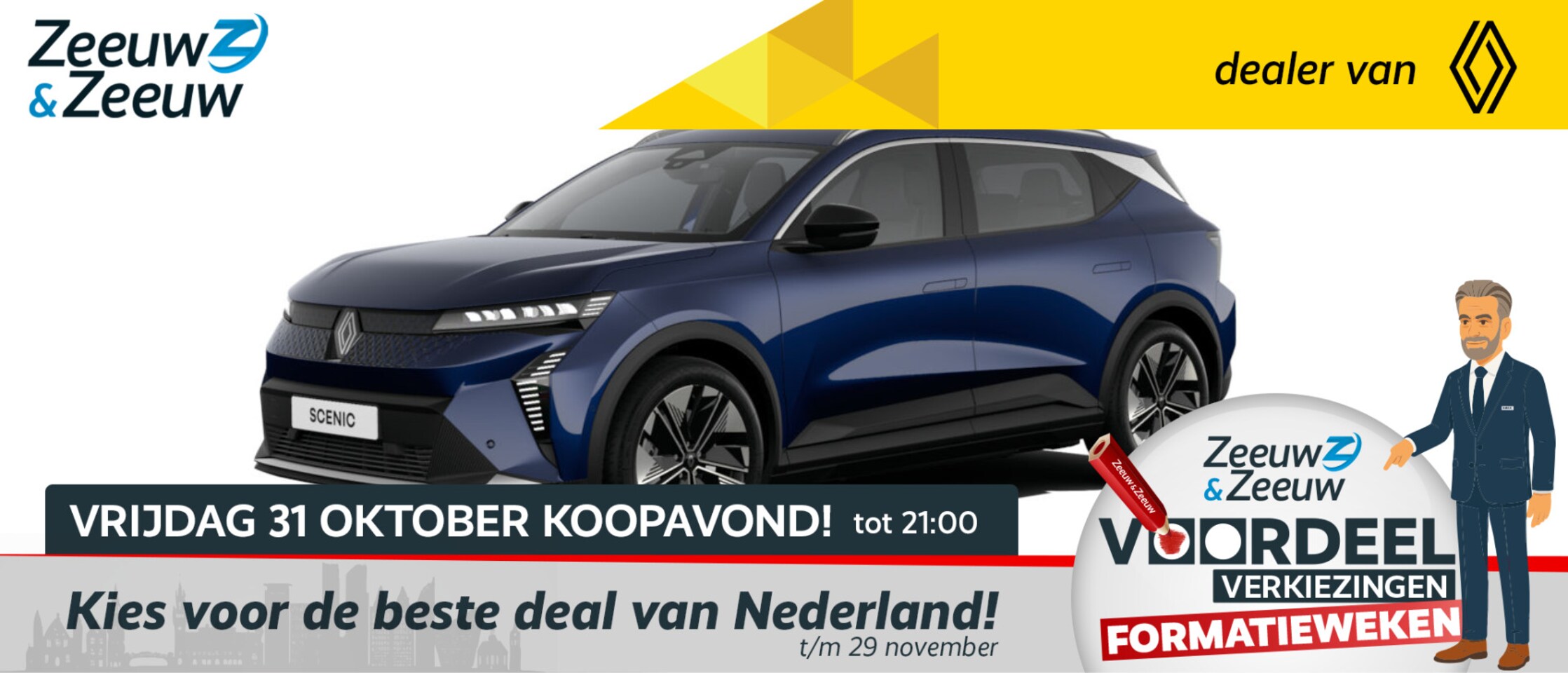 Renault Scenic E-Tech - EV60 comfort range techno * € 2.500,- VOORRAAD PREMIE * Elektrisch Verwarmbaar Stuurwiel * - AutoWereld.nl