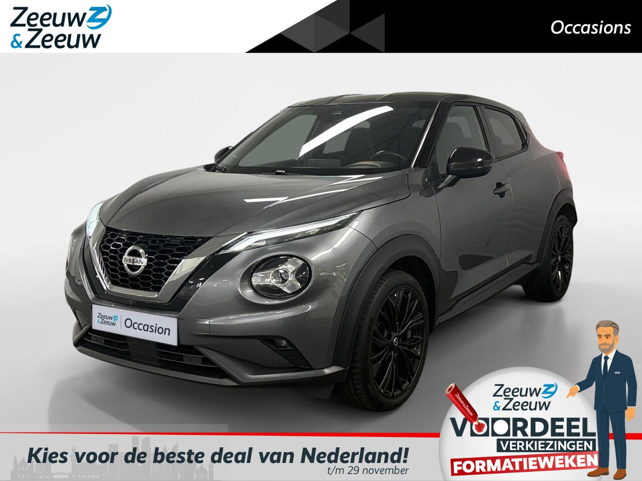 Nissan Juke - 1.0 DIG-T Enigma AUTOMAAT AIRCO CAMERA CRUISE CONTROLE STOELVERWARMING NAVI APPLE CARPLAY - AutoWereld.nl