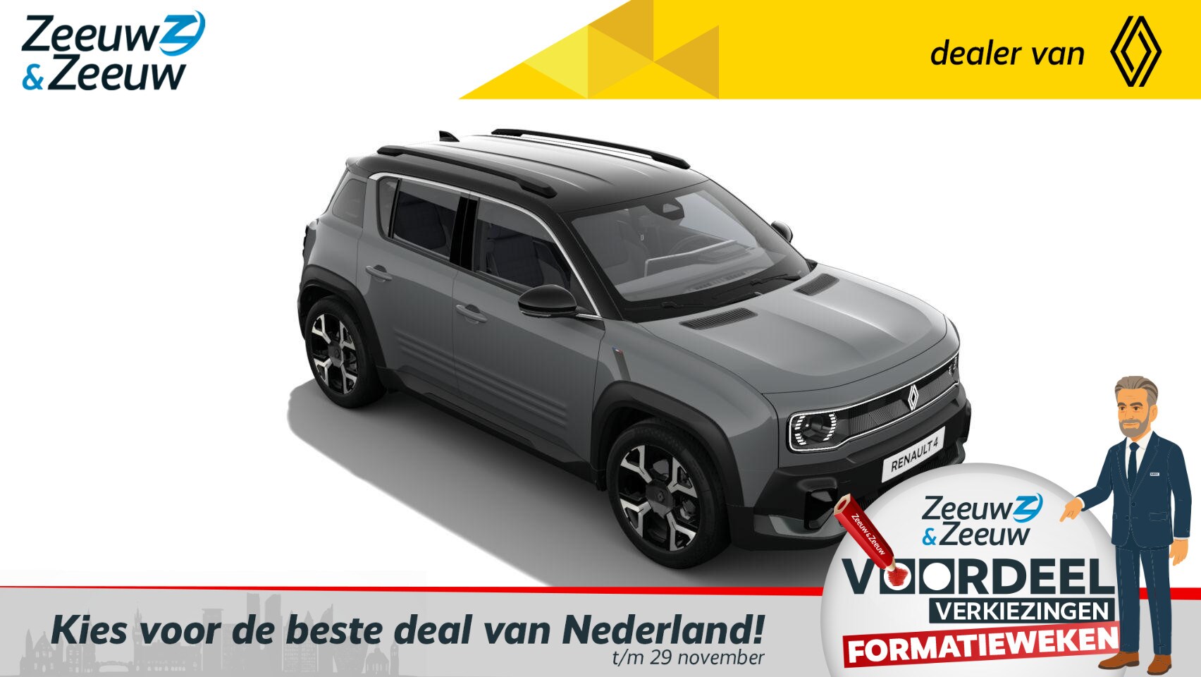 Renault 4 - comfort range techno 52 kWh | NIEUW TE BESTELLEN NU MET €1.000,- SALE & SALE KORTING!!! - AutoWereld.nl