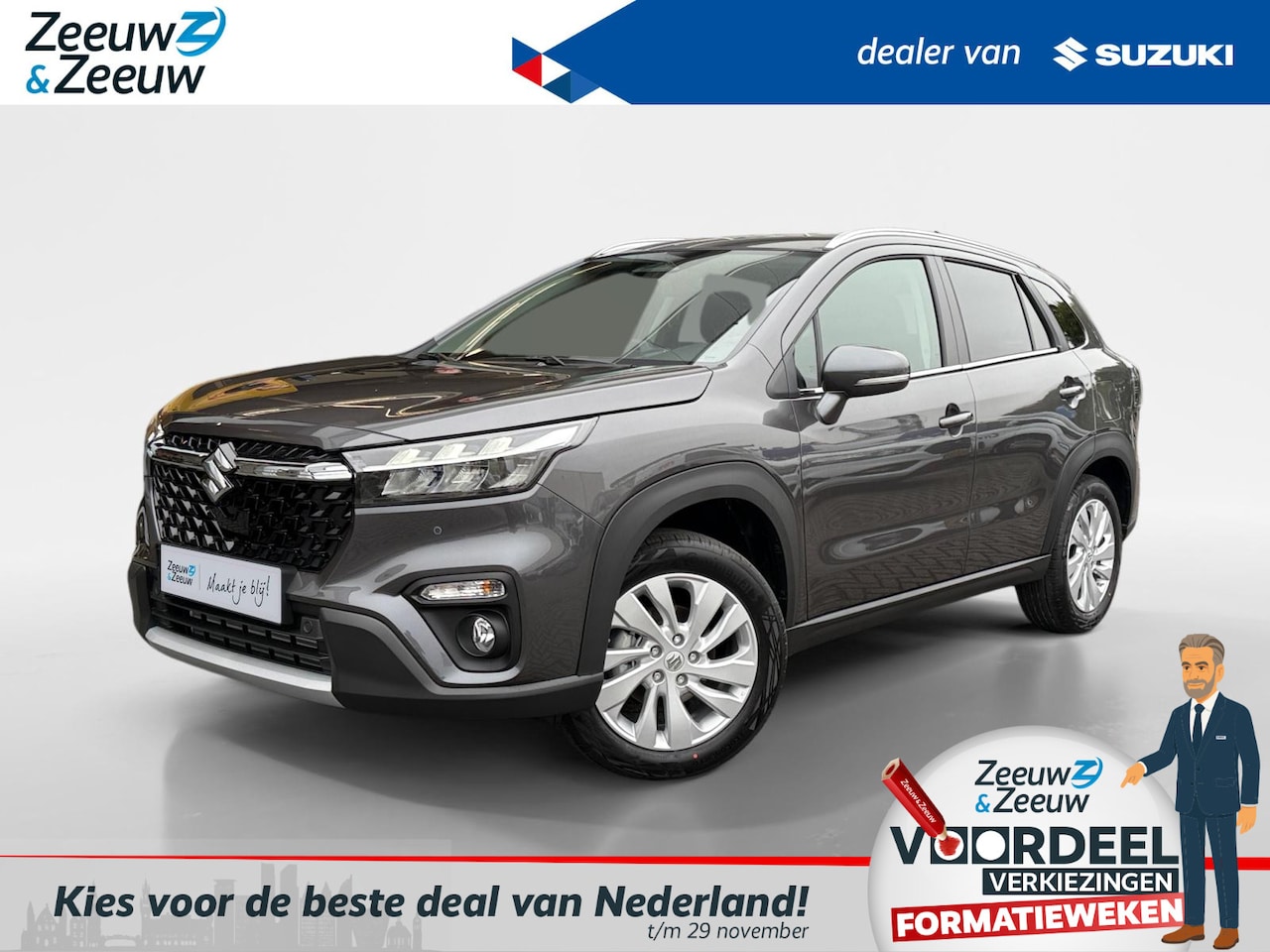 Suzuki S-Cross - 1.4 Boosterjet Comfort Smart Hybrid | €1.500.- korting | Lichtmetalen velgen | Hoge instap - AutoWereld.nl