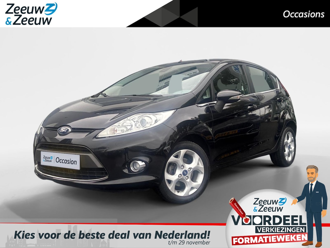 Ford Fiesta - 1.25 Titanium | Climate | Cruise C. | Parkeersen. | Leder stuurwiel | Lichtmetalen velgen - AutoWereld.nl