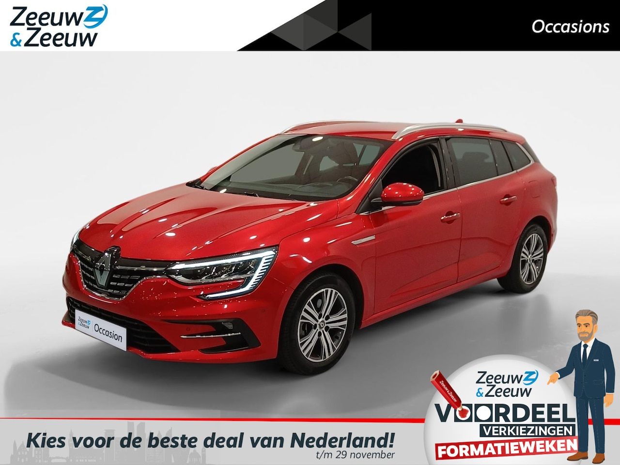 Renault Mégane E-Tech - Estate 1.6 Plug-In Hybrid 160 Techno *Automaat*Navi+Camera*Climate*HEAD-UP Display*LED*Par - AutoWereld.nl