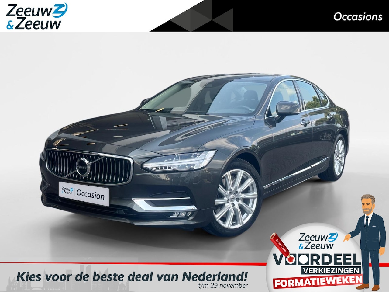 Volvo S90 - 2.0 T4 Business Luxury | Stoel verwarming | Dodehoek detectie | Elektrische voorstoelen me - AutoWereld.nl