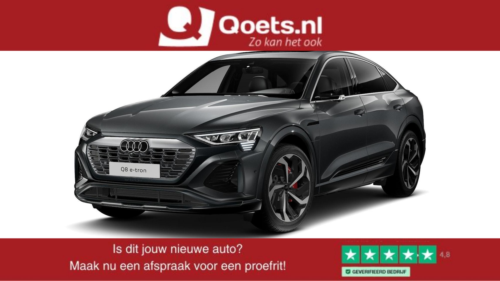 Audi Q8 Sportback e-tron - 55 quattro Edition 115 kWh S-line interieur - Panoramadak - Sportstoelen - Stoelverwarming - AutoWereld.nl