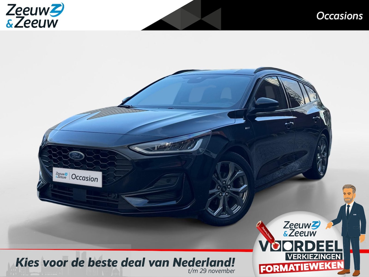 Ford Focus Wagon - 1.0 EcoBoost Hybrid ST Line | Zeer nette auto | Winter Pack | Achteruitrijcamera | Apple C - AutoWereld.nl