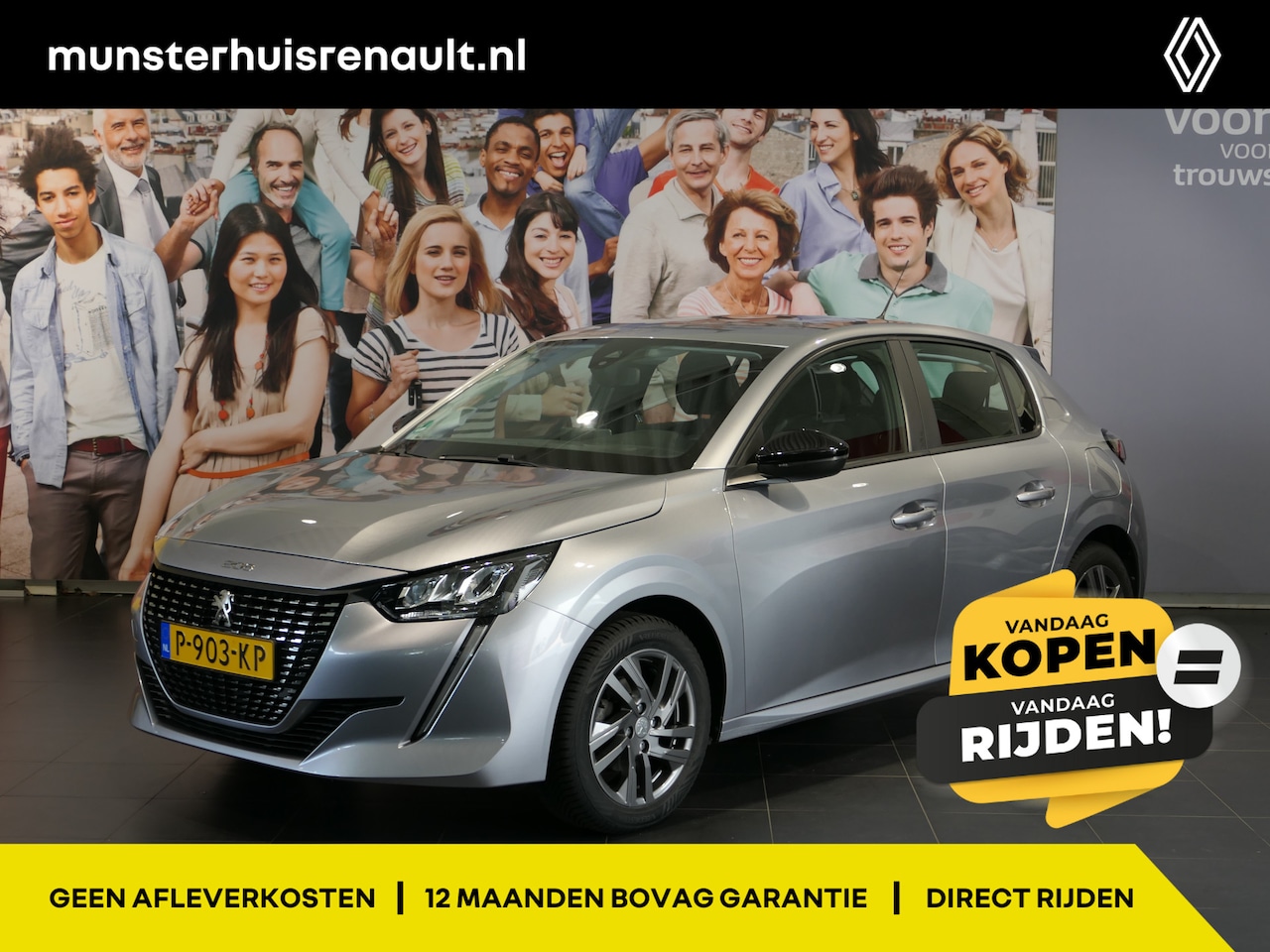 Peugeot 208 - 1.2 PureTech Active Pack *All seasons* - Cruise, Apple carplay/ Android auto, verkeersbord - AutoWereld.nl