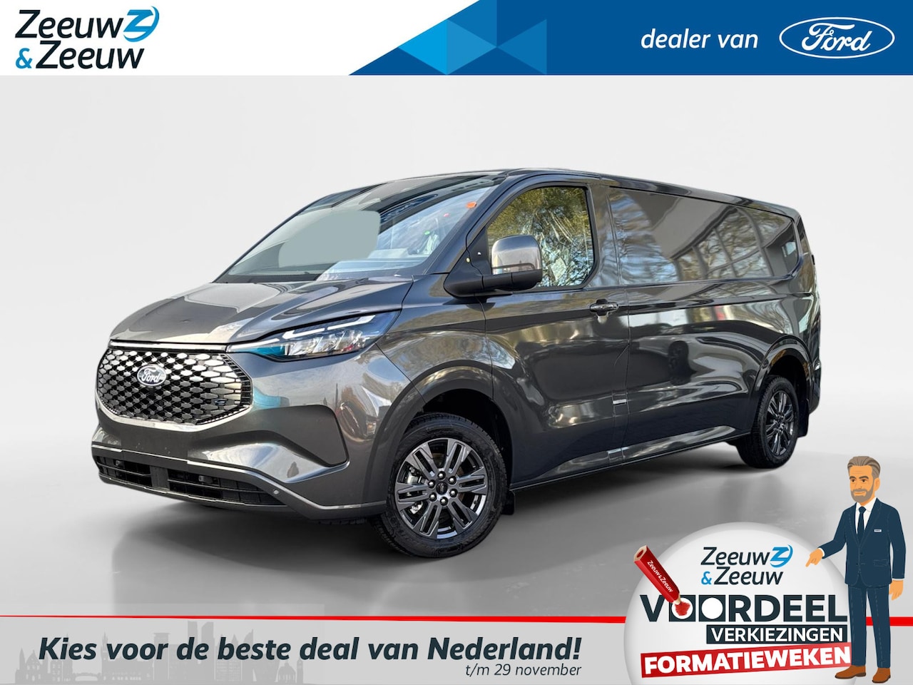 Ford E-Transit Cust. - 340 L2H1 Limited 65 kWh | 218pk | Nieuw te bestellen - AutoWereld.nl