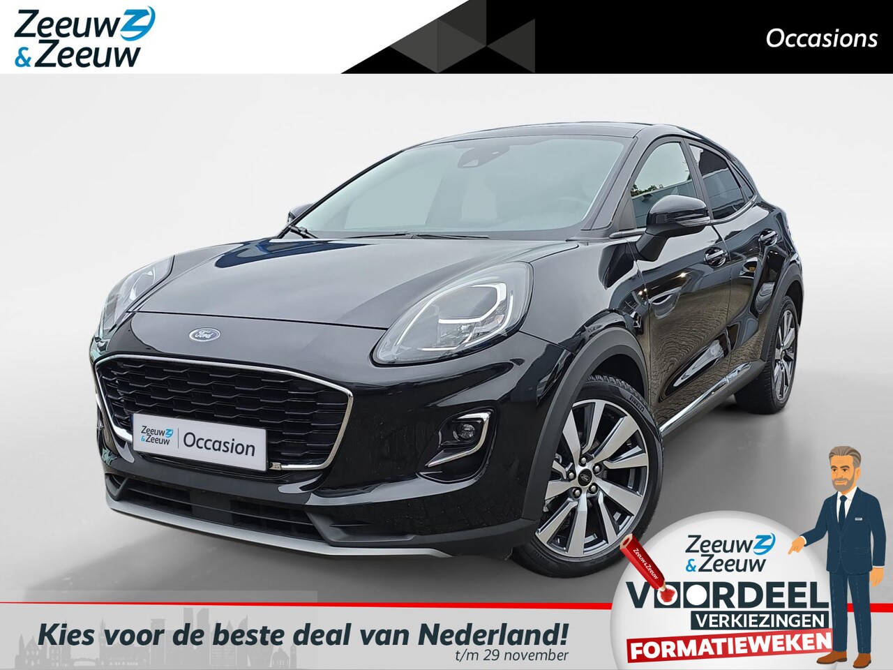 Ford Puma - 1.0 EcoBoost Hybrid Titanium Automaat | Panoramdak | Navigatie | Privacy glass | Apple/And - AutoWereld.nl