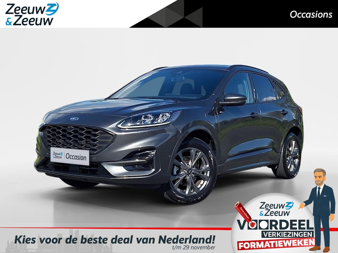 Ford Kuga - 2.5 PHEV ST-Line X | Adaptieve Cruise Control | Winter Pack | BLIS | El. verst. bestuurder - AutoWereld.nl