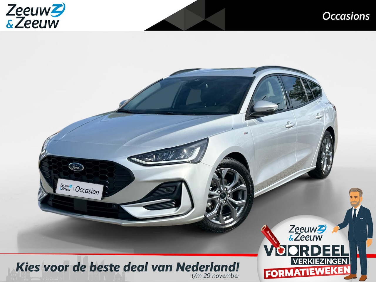 Ford Focus Wagon - 1.0 EcoBoost Hybrid ST Line X |Winter Pack| Full-LED koplampen| Geluidsisolerend glas| Spo - AutoWereld.nl