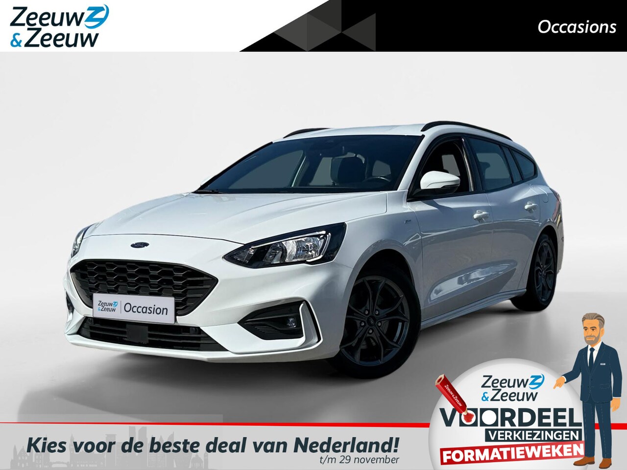 Ford Focus Wagon - 1.0 EcoBoost ST Line 125PK | Trekhaak | Winter Pack | Comfort Pack | Keyless Entry | Clima - AutoWereld.nl