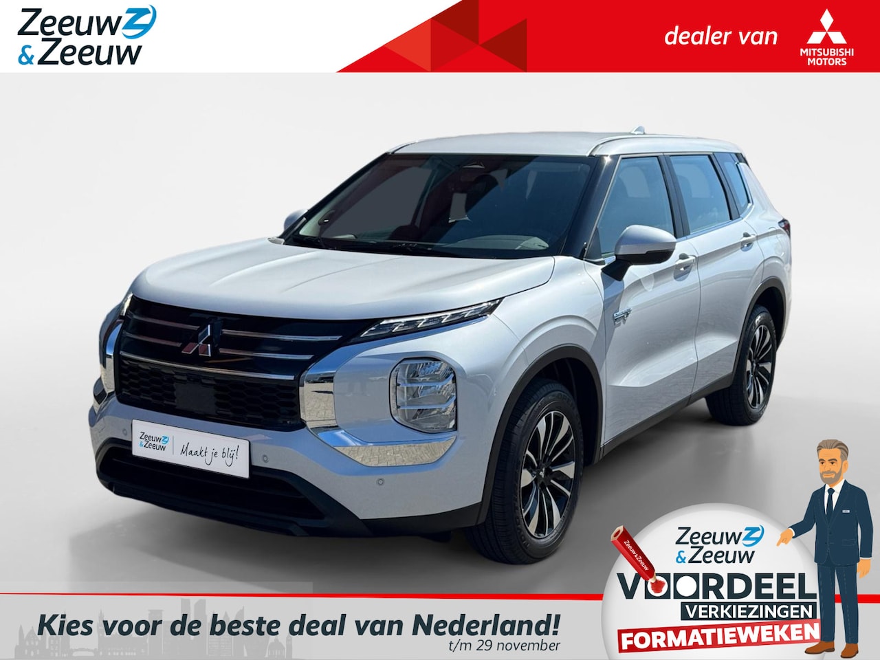 Mitsubishi Outlander - 2.4 PHEV Pure | €4.000, - ACTIE KORTING! | 8 JAAR GARANTIE | vanaf prijs - AutoWereld.nl
