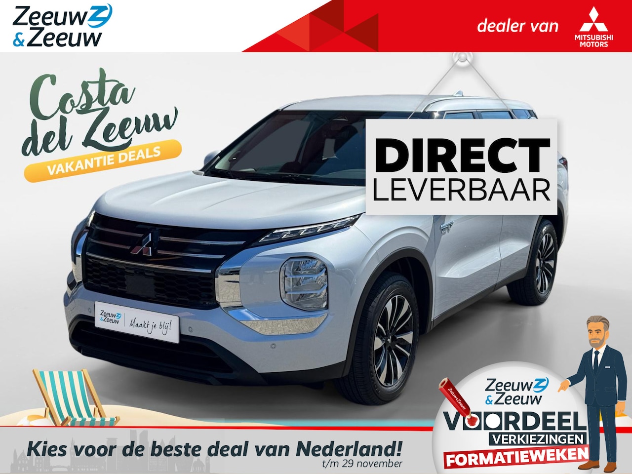 Mitsubishi Outlander - 2.4 PHEV Intense | 4.000 EURO KORTING | NIEUWE AUTO | 8 JAAR GARANTIE - AutoWereld.nl