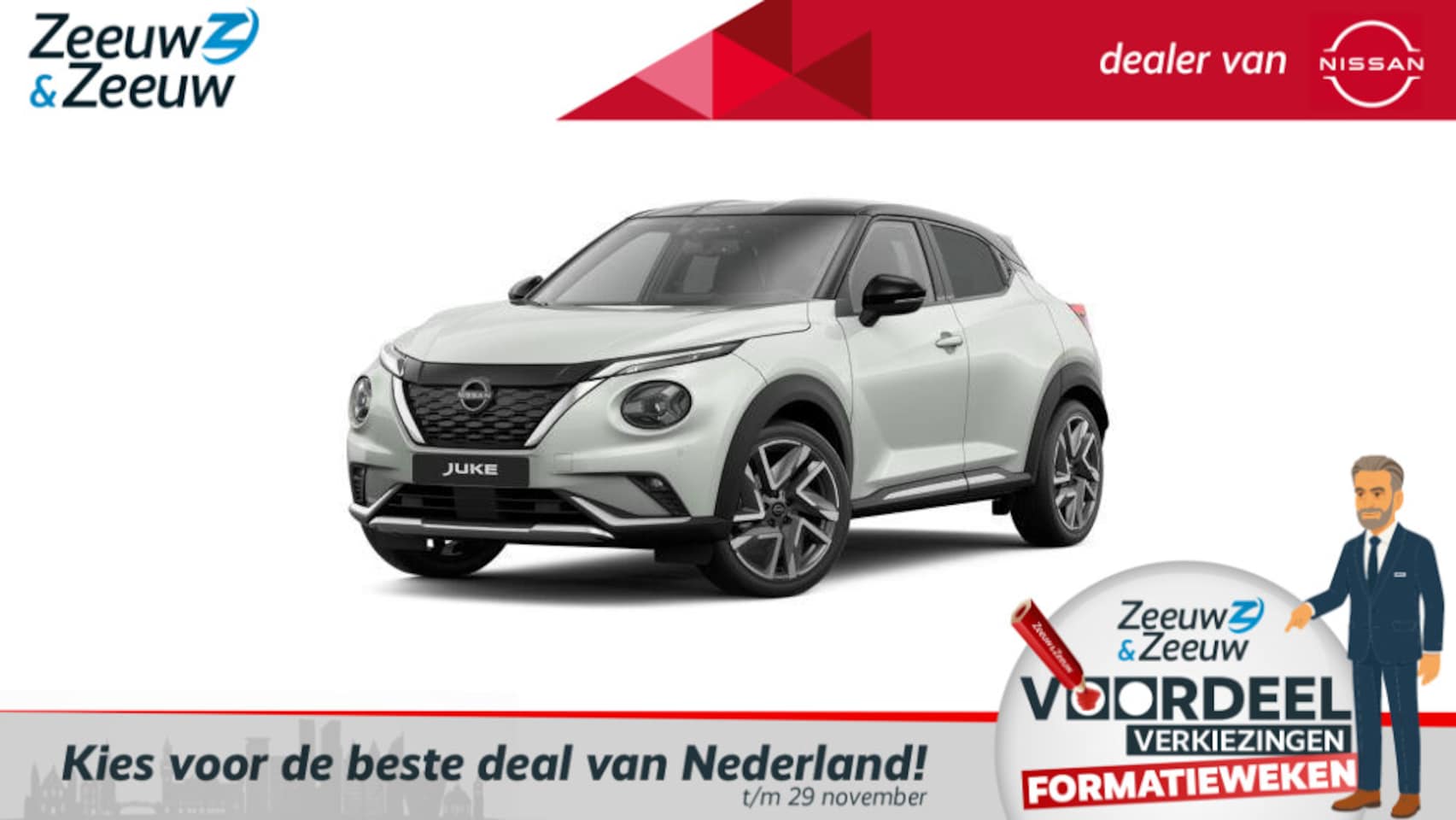 Nissan Juke - 1.6 Hybrid N-Design | € 1500,= KORTING INCLUSIEF INRUILPREMIE!* | TWO TONE | ACHTERUITRIJC - AutoWereld.nl