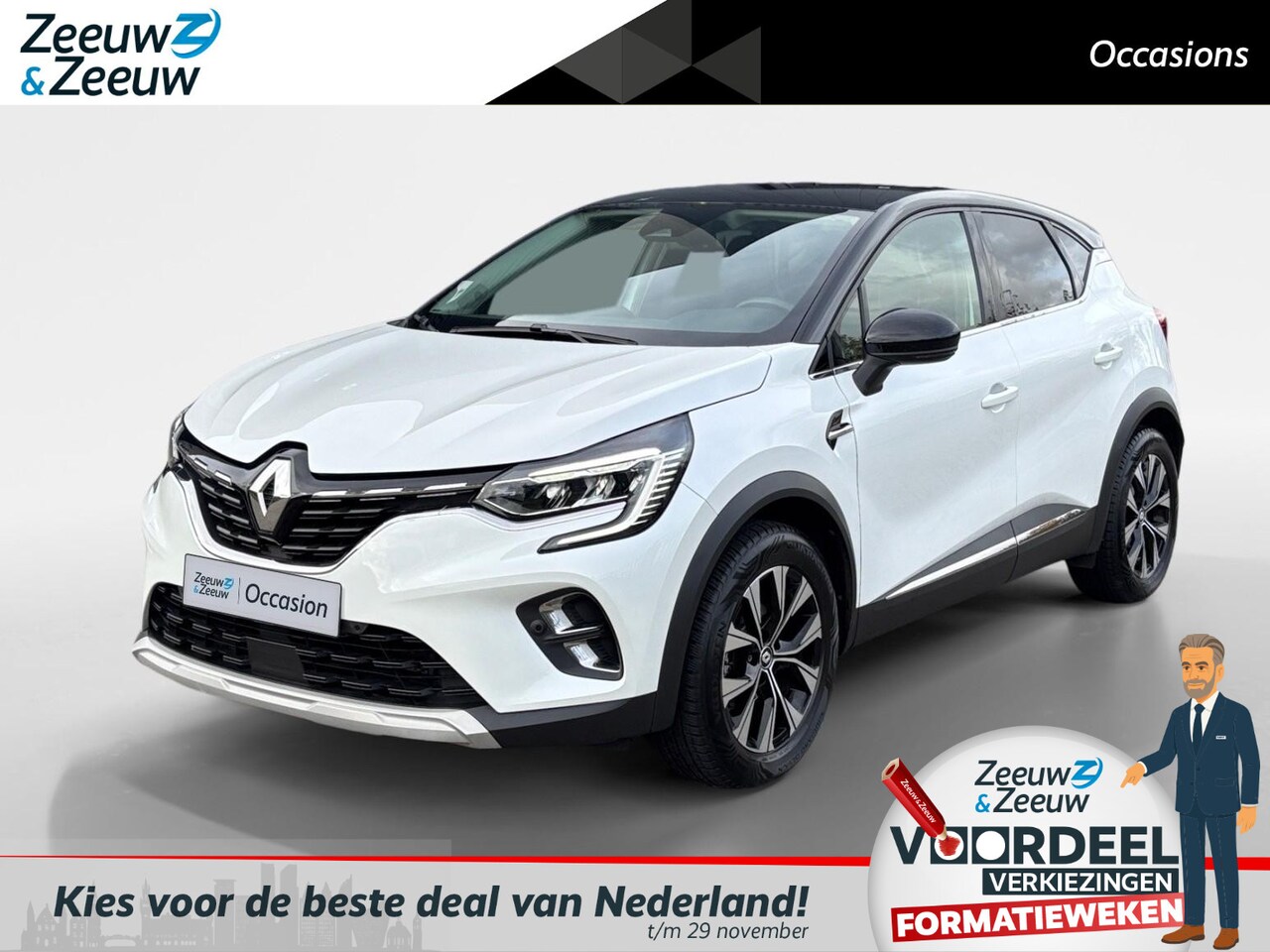 Renault Captur - 90PK TCe Techno | GRATIS DAKDRAGERS | Trekhaak | Navi | Climate Control | Camera | Parkeer - AutoWereld.nl
