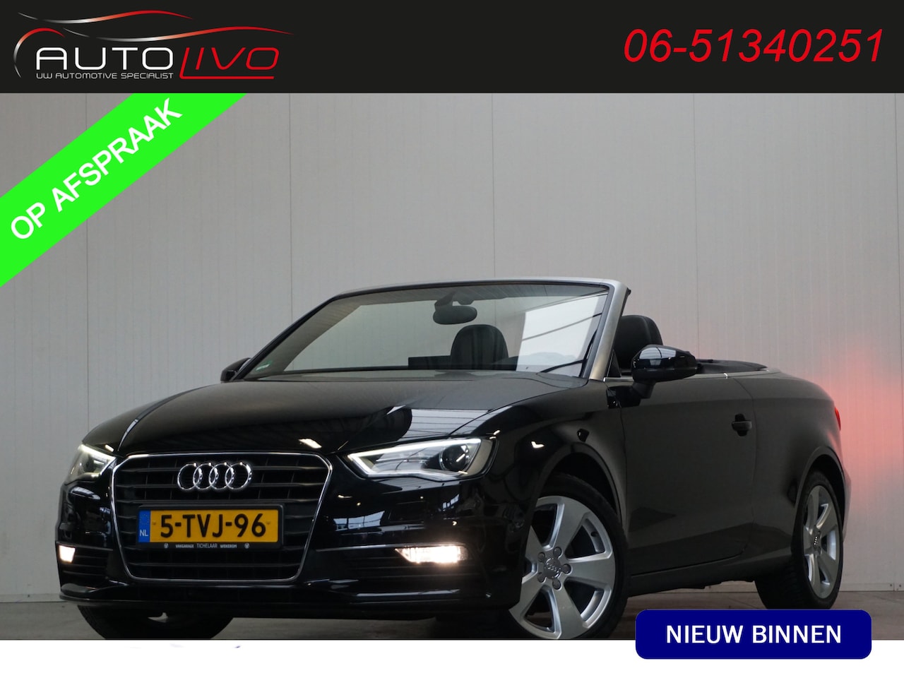 Audi A3 Cabriolet - 1.4 TFSI CoD Ambition Pro Line Plus AUTOMAAT! NL AUTO! 140 PK! BOM VOL! - AutoWereld.nl