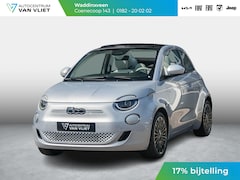 Fiat 500e - Cabrio La Prima 42 kWh | 17% Bijtelling | Clima | Cruise | Leder | 17" | Priv Glass | Wint