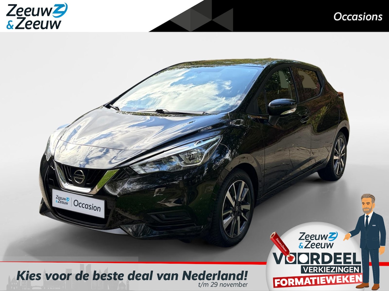 Nissan Micra - 1.0L Acenta Apple Carplay/Android Auto , ichtmetalen velgen 16" , airco , tel , cruise . - AutoWereld.nl