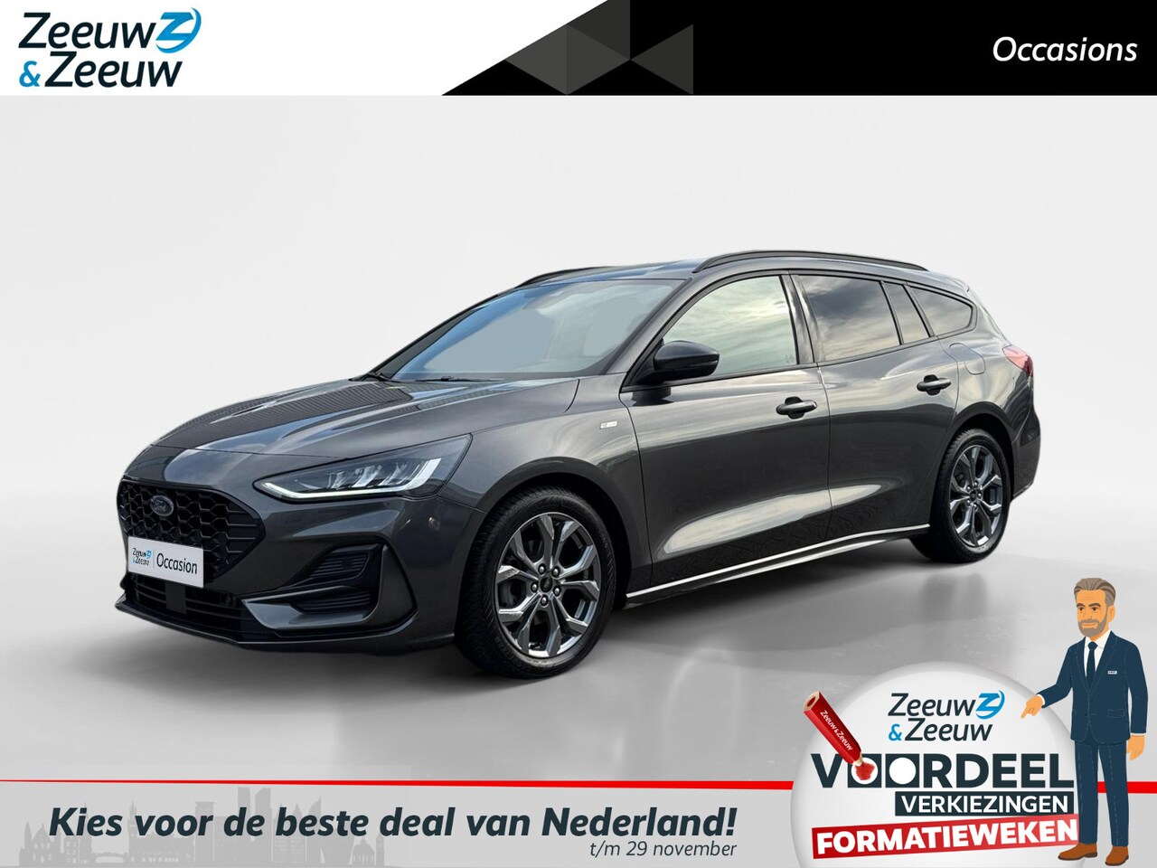 Ford Focus Wagon - 1.0 EcoBoost Hybrid ST Line | Zeer nette auto | Navigatie | Apple carplay & Android auto | - AutoWereld.nl