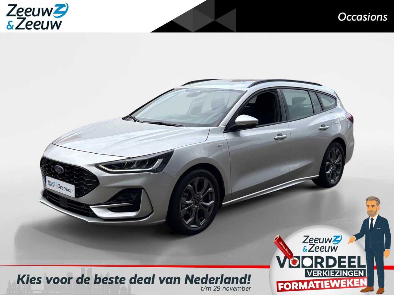 Ford Focus Wagon - 1.0 EcoBoost Hybrid ST-Line | Navigatie | Parkeercamera | Cruise Control | Apple/Android C - AutoWereld.nl