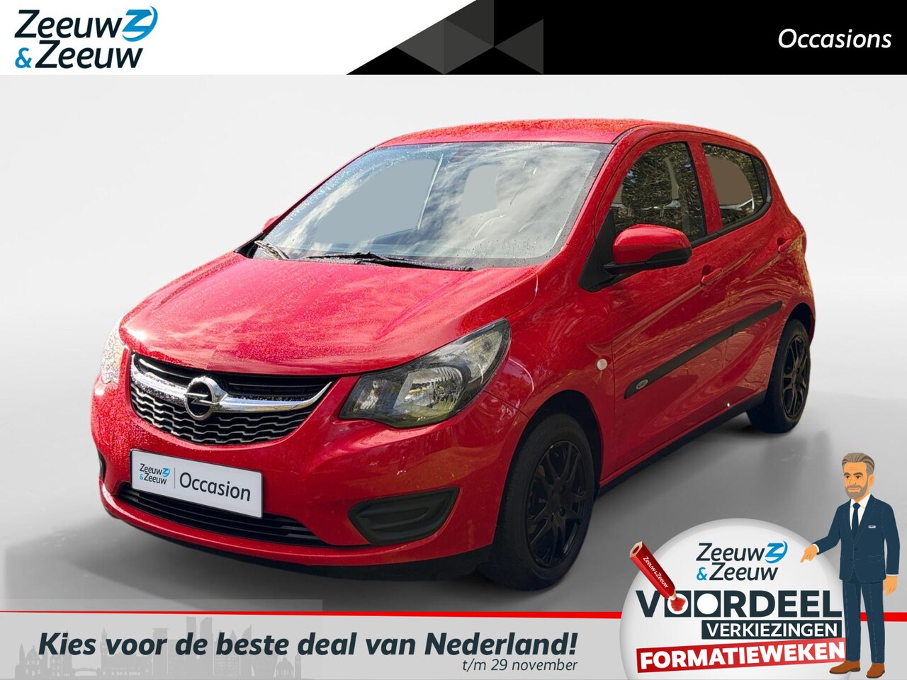 Opel Karl - 1.0 ecoFLEX Edition Apple Carplay/Android Auto , airco , cruise , tel , lm velgen zwart. - AutoWereld.nl