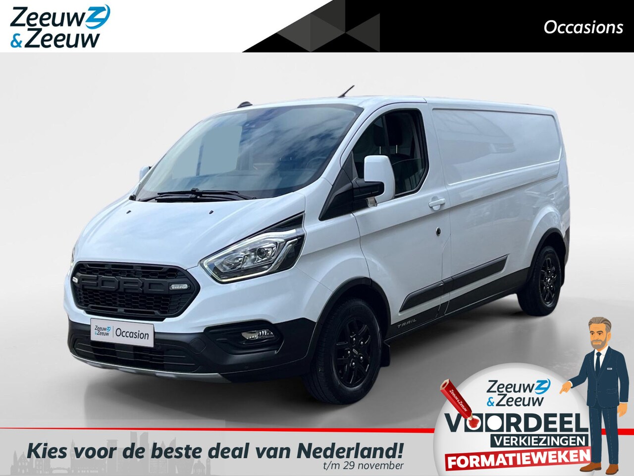 Ford Transit Custom - 300 2.0 TDCI L2H1 Trail | Apple/Android Carplay | Lederen bekleding | Voorruitverwarming | - AutoWereld.nl