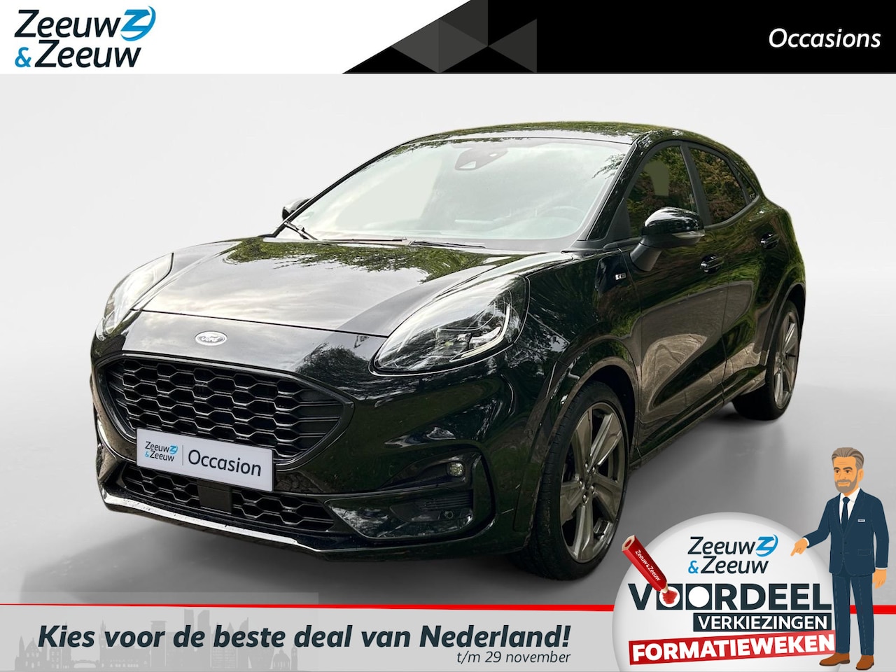 Ford Puma - 1.0 EcoBoost Hybrid ST-LINE Sport stoelen  , navi , camera , climate , cruise , tel , lm v - AutoWereld.nl