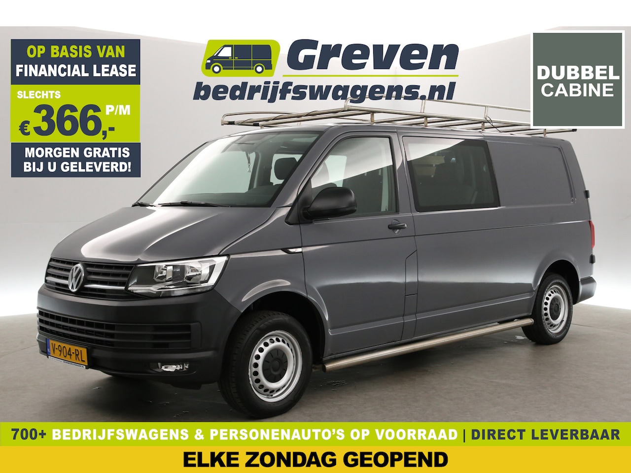 Volkswagen Transporter - 2.0 TDI L2H1 | 140PK | DC | Airco | Cruise | Carplay | Trekhaak | Navi | Imperiaal | Parke - AutoWereld.nl