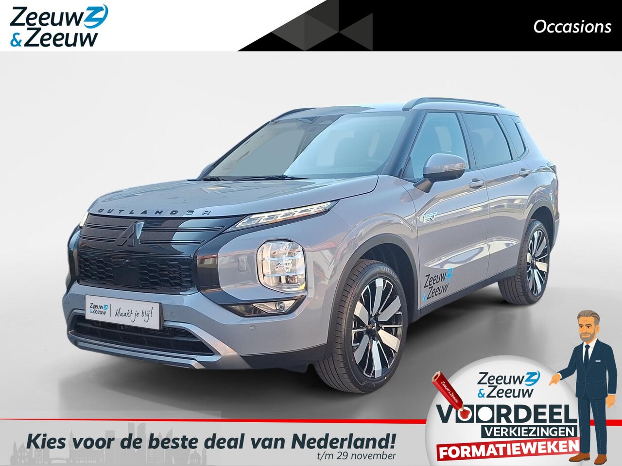 Mitsubishi Outlander - 2.4 PHEV First Edition | Black Pakket | Half Leder/Alcantara | 20 Inch LM Velgen | Stoel v - AutoWereld.nl