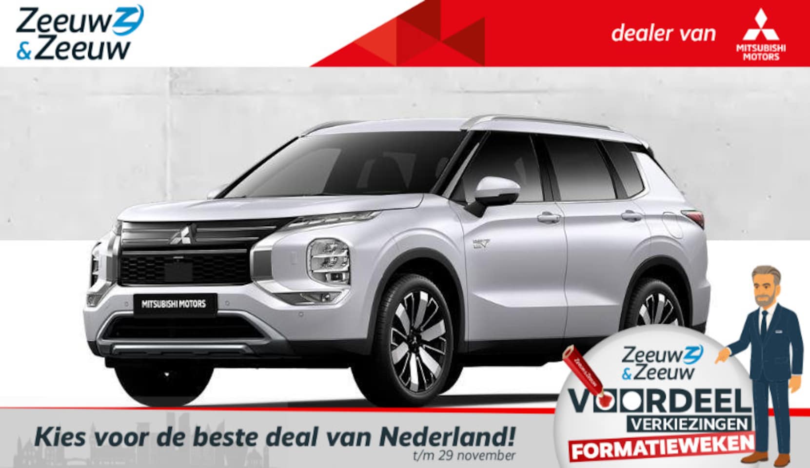 Mitsubishi Outlander - 2.4 PHEV Instyle € 5000,- korting | 8 jaar garantie Vanaf prijs - AutoWereld.nl