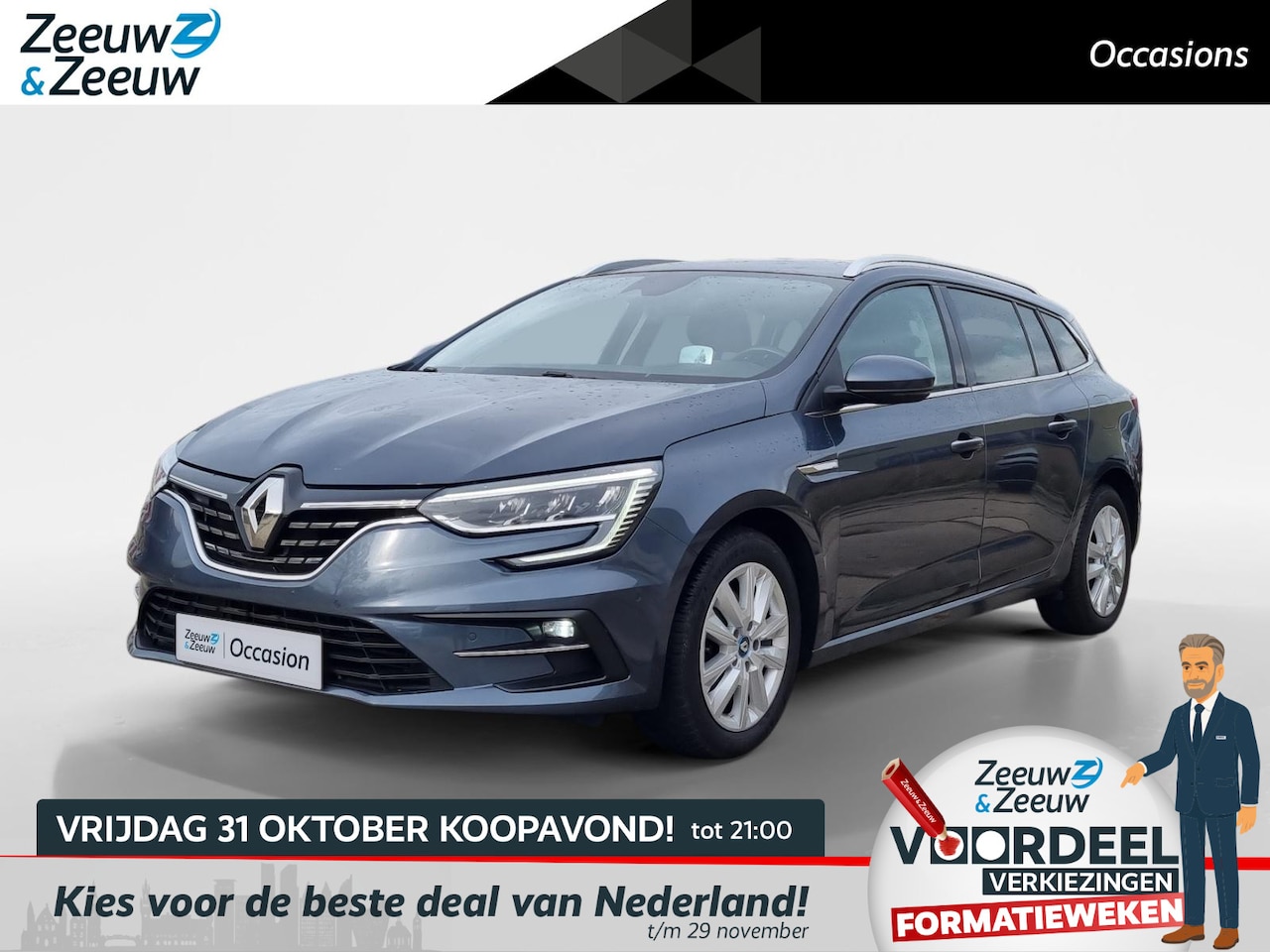 Renault Mégane E-Tech - Estate 1.6 Plug-In Hybrid 160 Intens * Head up display * Carplay * Winterpack * Camera * C - AutoWereld.nl
