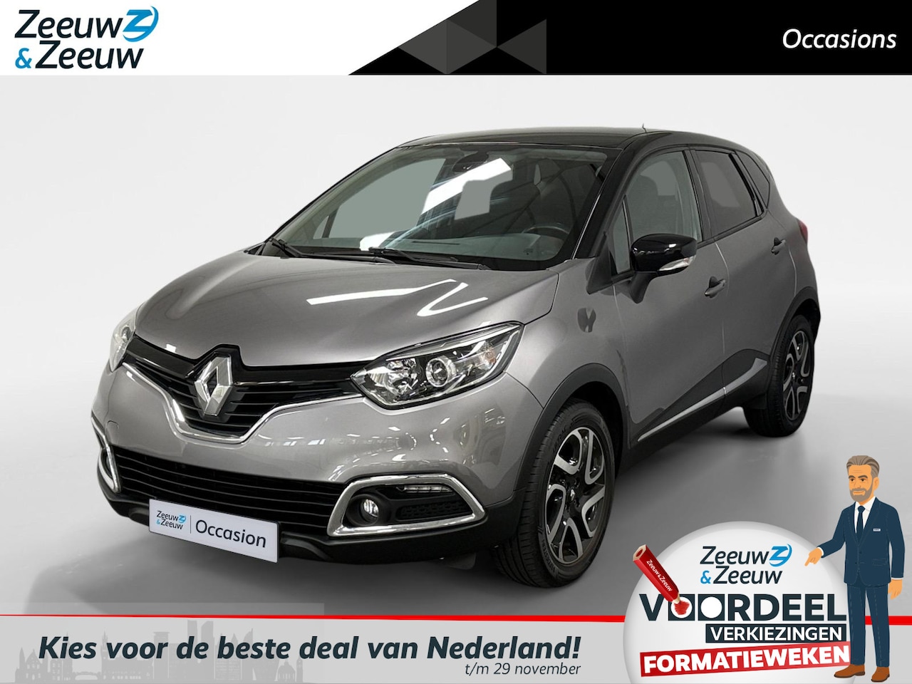 Renault Captur - 0.9 TCe Dynamique NAVI AIRCO CRUISE CONTROLE BLUETOOTH HOGE INSTAP ZEER MOOIE AUTO - AutoWereld.nl