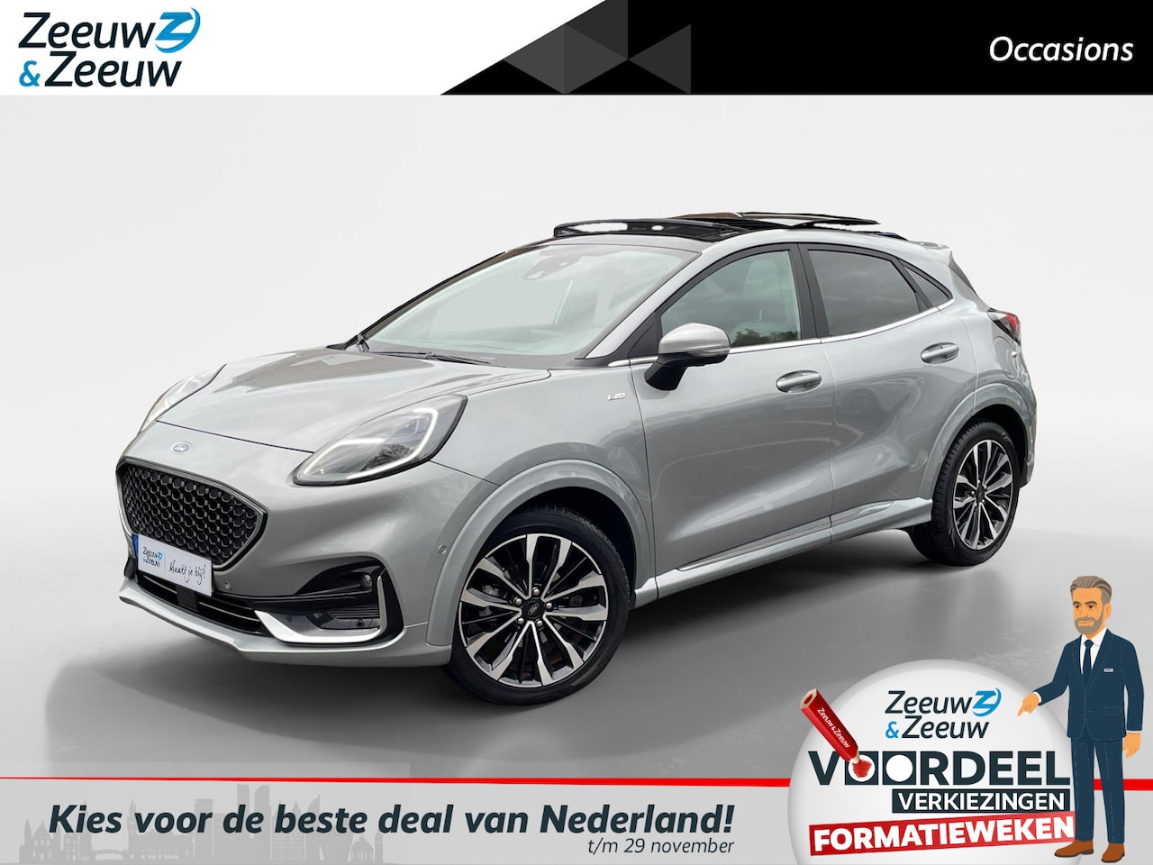 Ford Puma - 1.0 EcoBoost Hybrid ST-Line Vignale Automaat | Panoramadak | Winter Pack | LED | Adaptieve - AutoWereld.nl