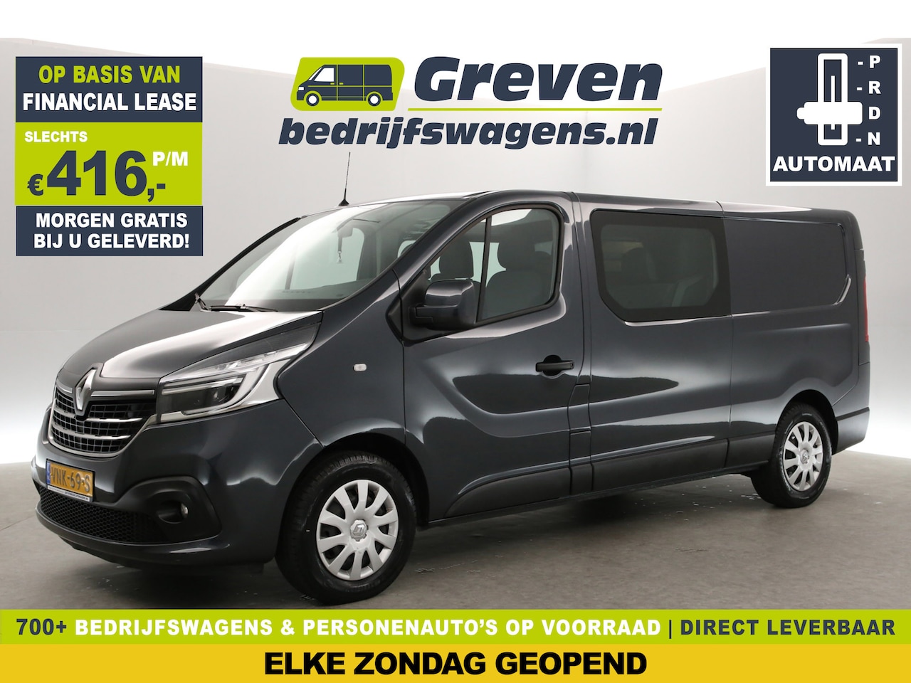 Renault Trafic - 2.0 dCi T29 145PK L2H1 | DC | Automaat | Airco | Trekh. | Cruise | Parkeersens. - AutoWereld.nl