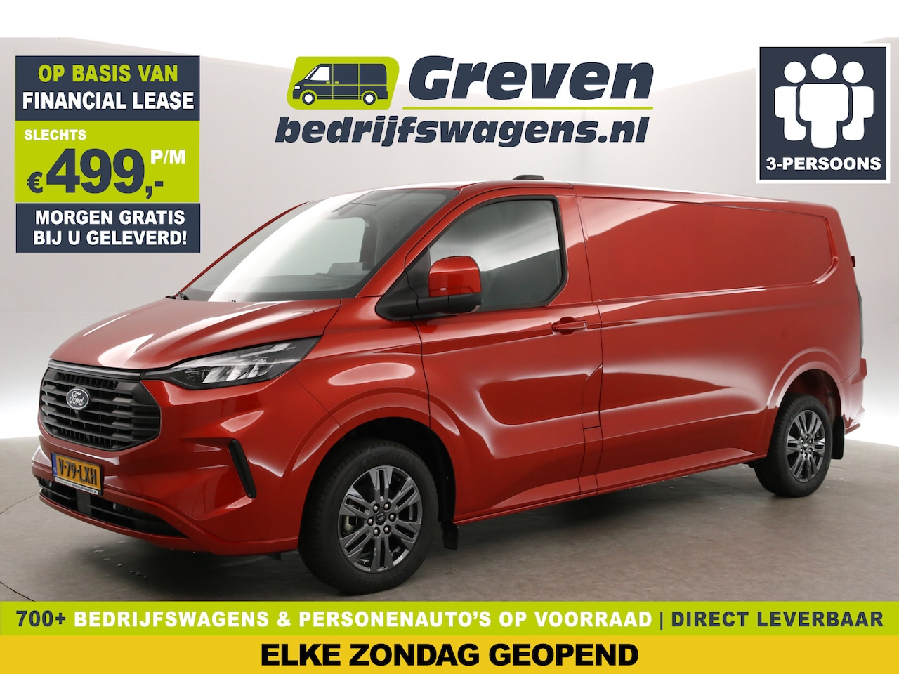 Ford Transit Custom - 320 2.0 TDCI L2H1 Limited | Camera | Carplay | Stoel/Stuur verwarmd | Airco | 3-Zits | Vir - AutoWereld.nl