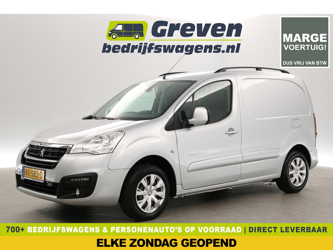 Peugeot Partner - 1.6 BlueHDi | 100PK | MARGE | Airco | 3-Zits | Cruise | Carplay | Trekh. | Parkeersens. - AutoWereld.nl