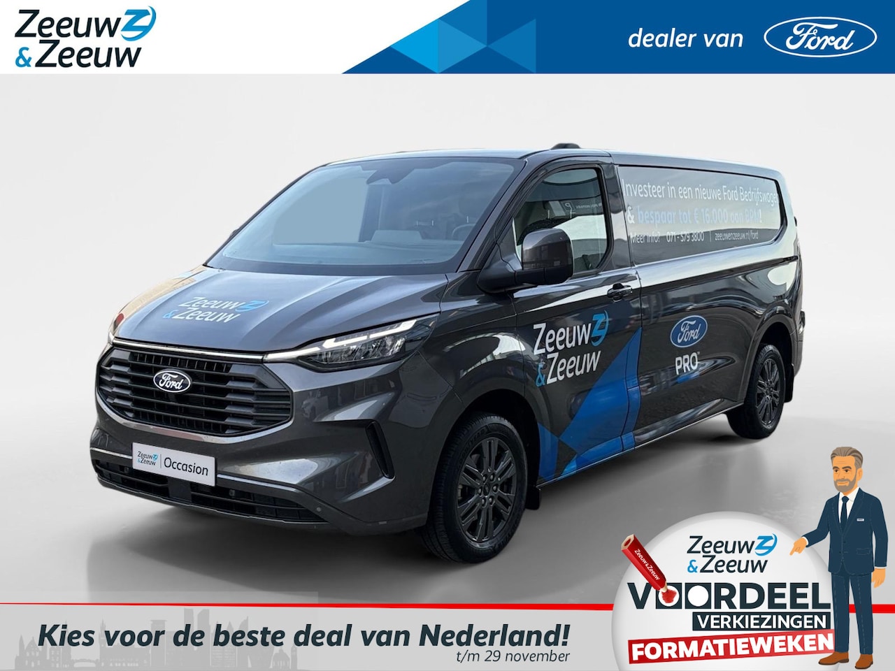 Ford Transit Custom - 300 2.0 TDCI L2H1 Limited | Trekhaak | Navigatie | Stoel/Voorruitverwarming | Apple Carpla - AutoWereld.nl