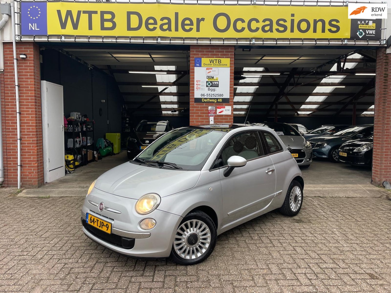 Fiat 500 - 0.9 TwinAir Lounge 0.9 TwinAir Lounge, Airco, Panorama dak, Radio-CD Speler, Nw. APK - AutoWereld.nl
