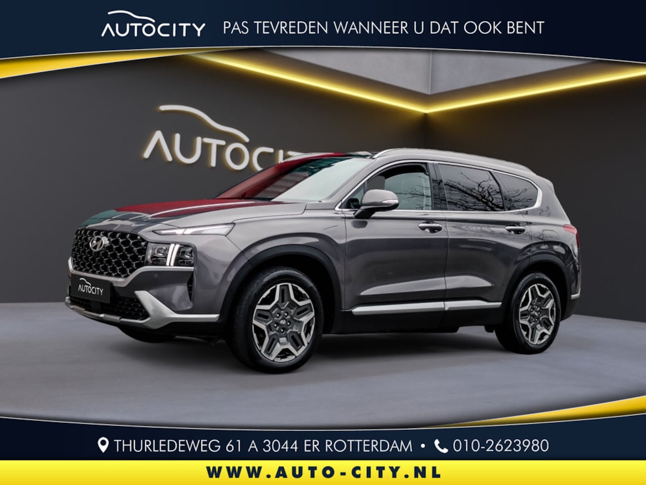 Hyundai Santa Fe - 1.6 T-GDI PHEV Premium Sky 7p Pano l Leder l 360 l HUD l BOSE l - AutoWereld.nl