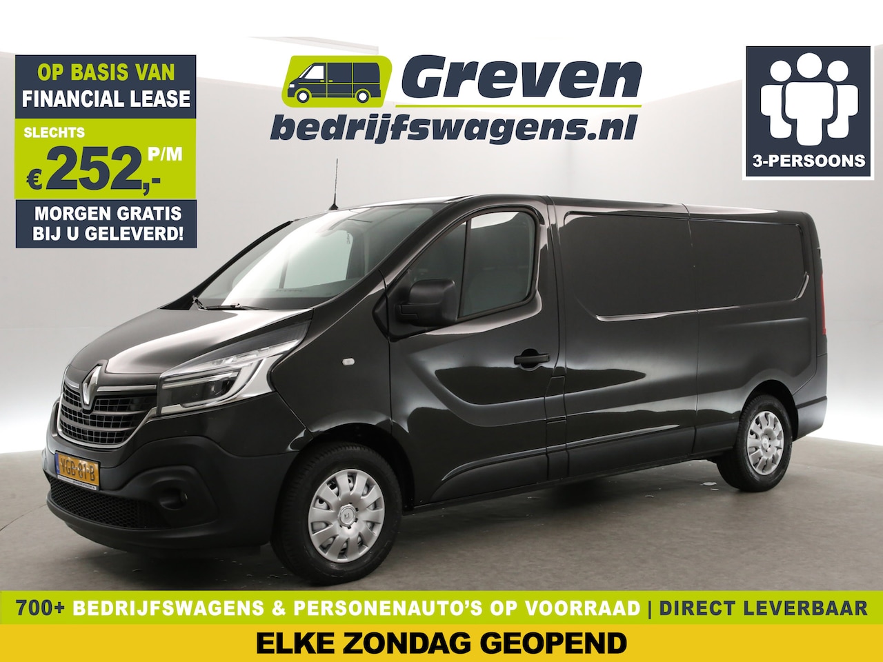 Renault Trafic - 1.6 dCi 95 T29 L2H1 | Airco | Cruise | 3-Zits | Trekh. | Camera | Navi | Parkeersens. - AutoWereld.nl