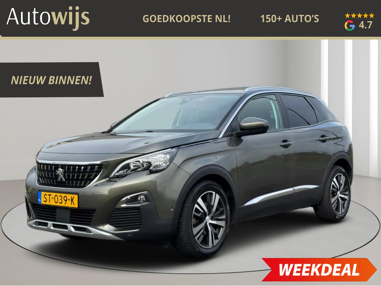 Peugeot 3008 - ALLURE|LEDER|PANO|AUT|360CAM|NL AUTO|DEALERONDERHOUDEN|D-RIEM VV|ELEKSTOELEN - AutoWereld.nl