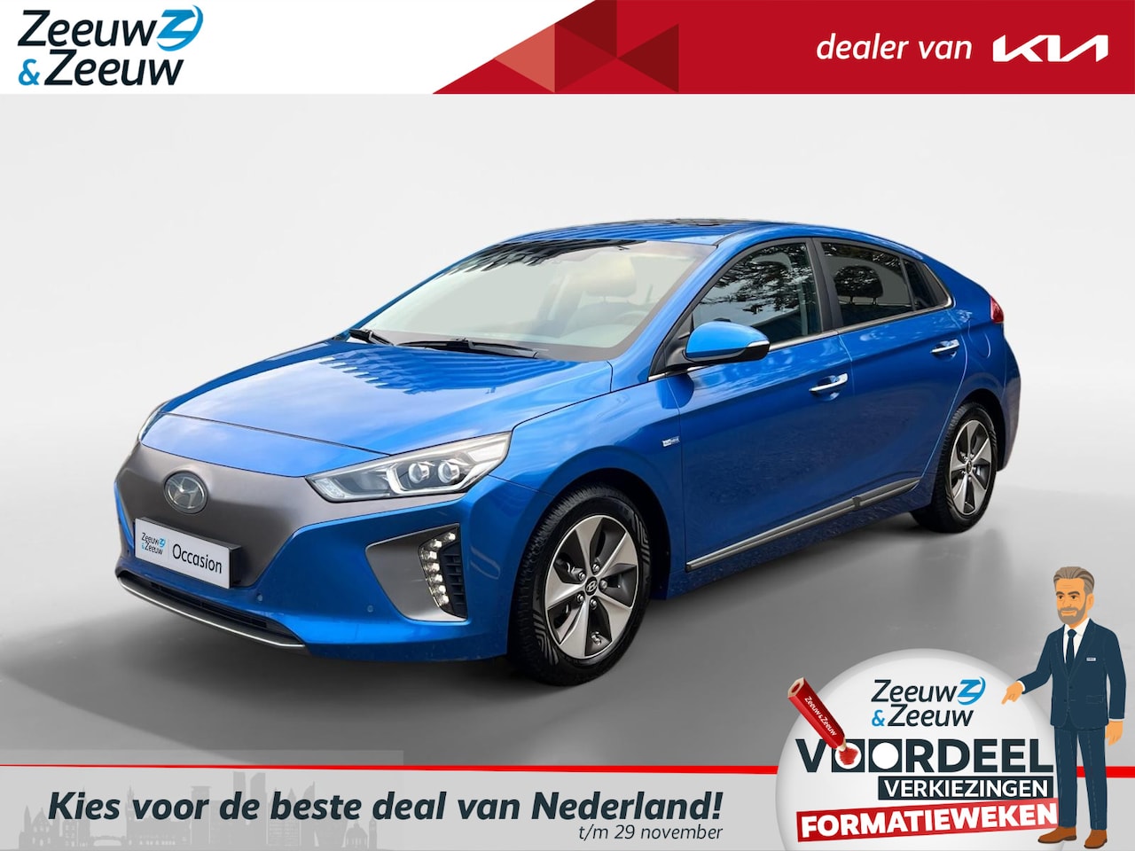 Hyundai IONIQ - Premium EV Stoel/Stuur verwarming | Panoramadak | Cruise control | Achteruitrijcamera | pa - AutoWereld.nl