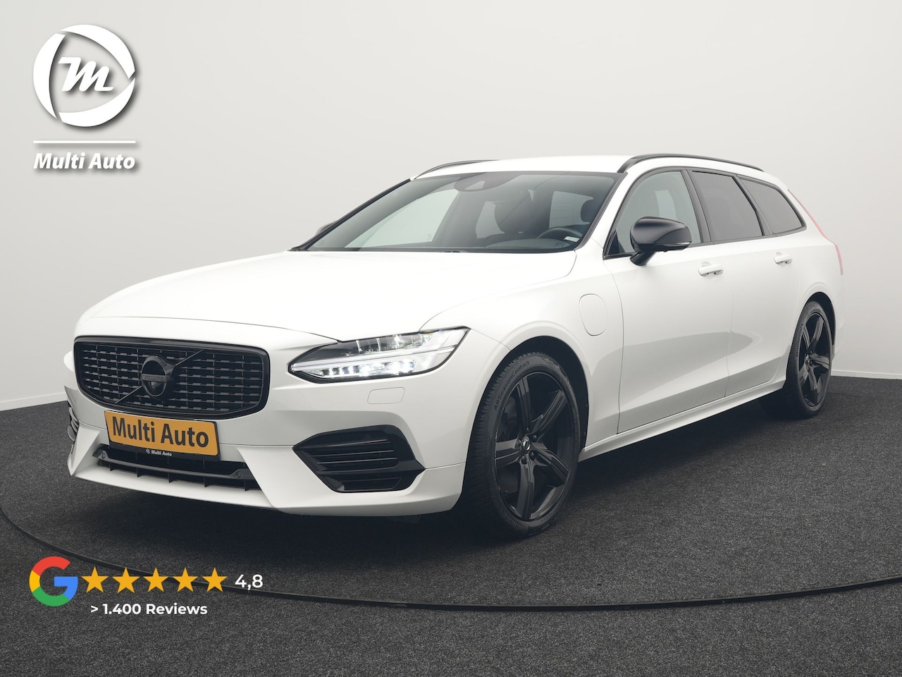 Volvo V90 - T8 AWD R-Design Plug In Hybrid 394pk Dealer O.H. PHEV | Adaptive Cruise | 360 Camera | Bla - AutoWereld.nl