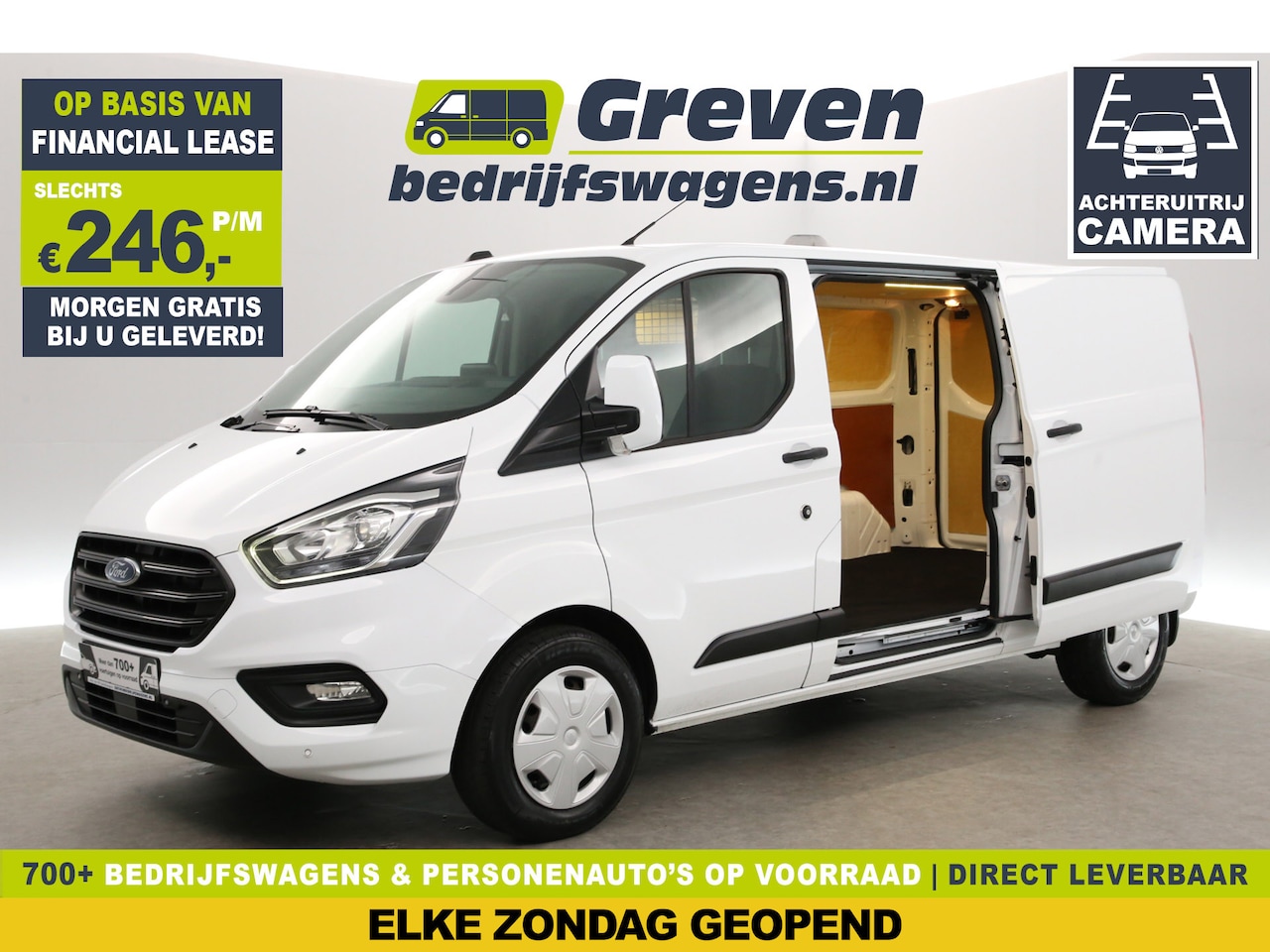 Ford Transit Custom - 2.0 EcoBlue L2H1 | Airco | Cruise | Camera | 2xSchuifdeur | Carplay | Stoelverw. - AutoWereld.nl