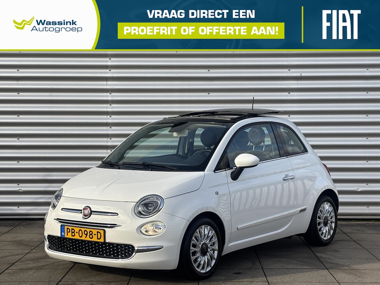 Fiat 500 - 0.9 TwinAir Turbo 80pk Lounge | Airco | Panoramisch Schuifkanteldak ( Uniek ) | Cruise Con - AutoWereld.nl