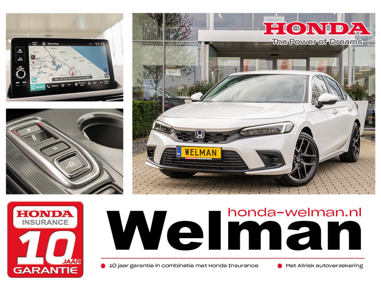 Honda Civic - 2.0i e:HEV ELEGANCE - NIEUW - HYBRID - 184 PK - AutoWereld.nl
