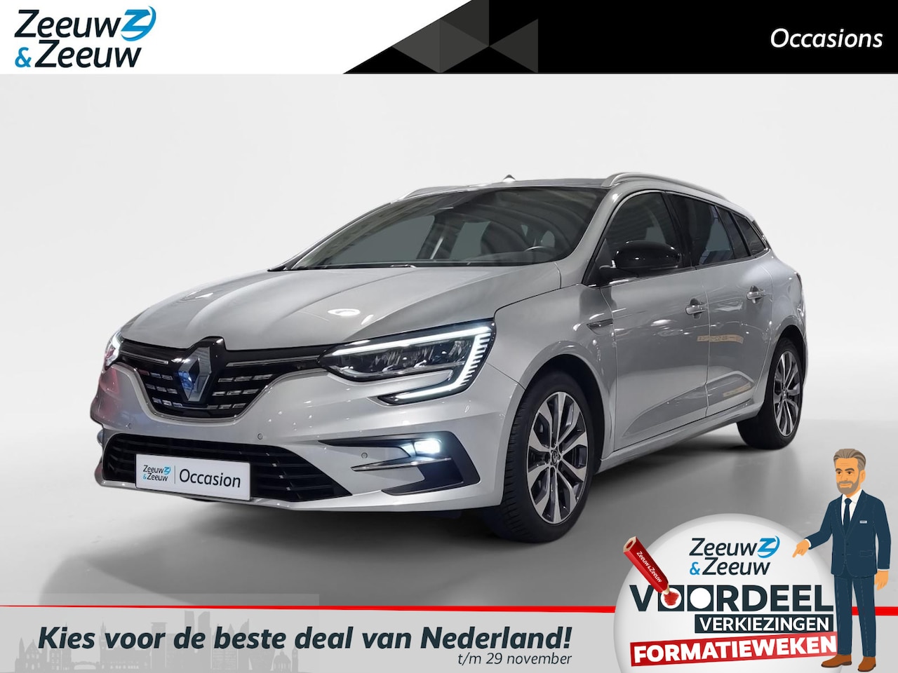 Renault Mégane Estate - 1.3 TCe 140 Techno * Parkeerhulp * Stoel verwarming * Apple carplay / Android auto * Cruis - AutoWereld.nl