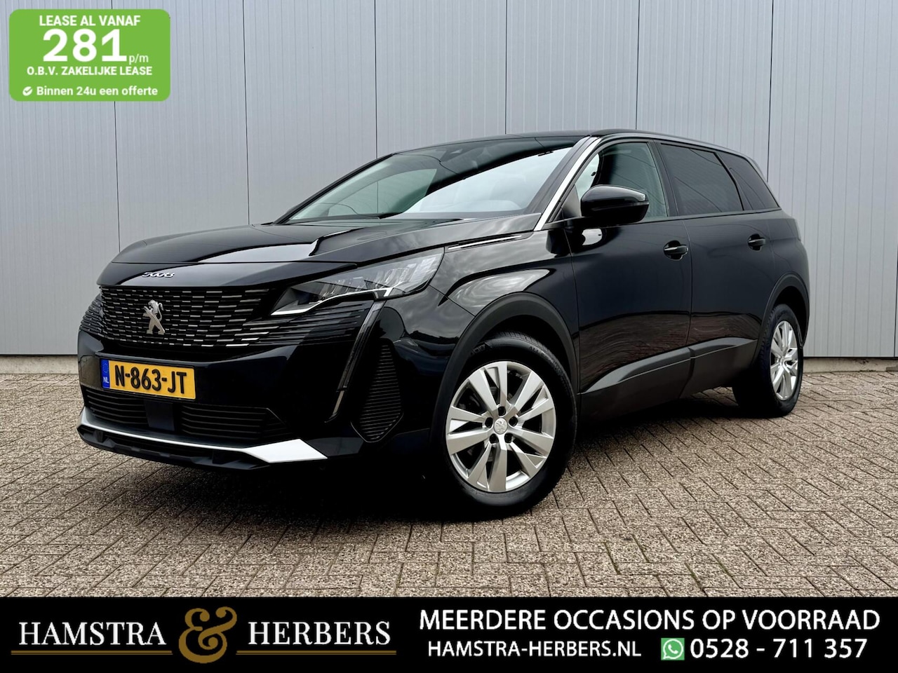 Peugeot 5008 - 1.2 PureTech Blue Lease Active zwart 7 persoons - AutoWereld.nl