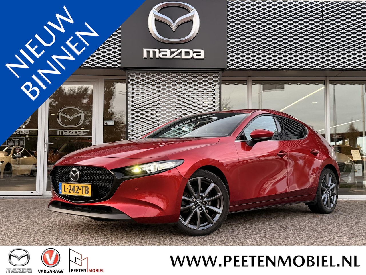 Mazda 3 Sport - 2.0 e-SkyActiv-G M Hybrid 150 Sportive Mazda 3 2.0 e-SkyActiv-G 150 Sportive | CARPLAY | H - AutoWereld.nl