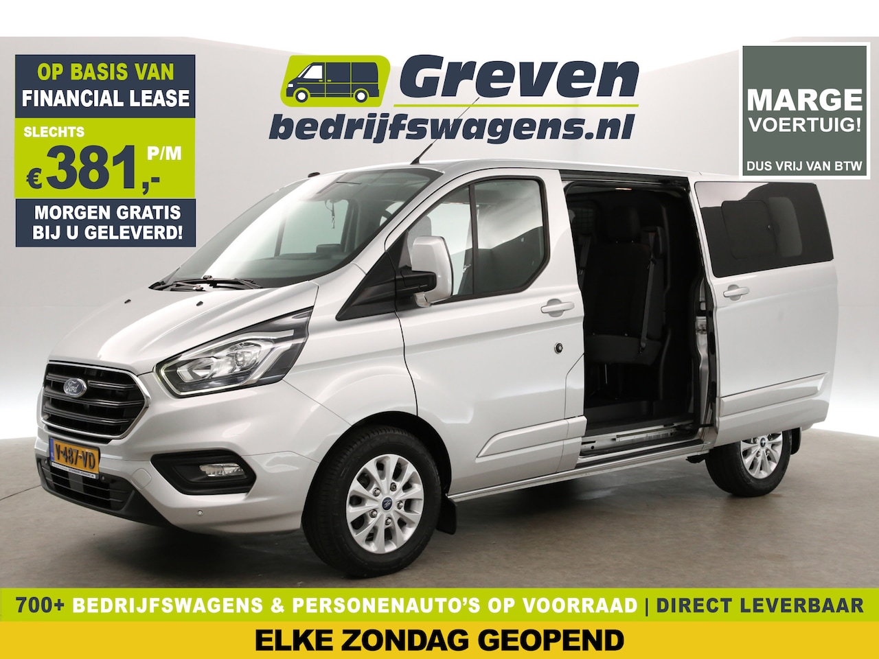 Ford Transit Custom - 300 2.0 TDCI L1H1 | MARGE | DC | Automaat | Airco | Cruise | Camera | Schuifdeur L+R | Car - AutoWereld.nl